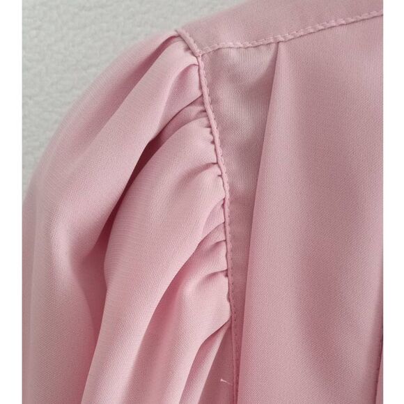 Poet by Nicola Blouse Pink Front Pleats Lightweight Long Sleeve - Picture 4 of 9